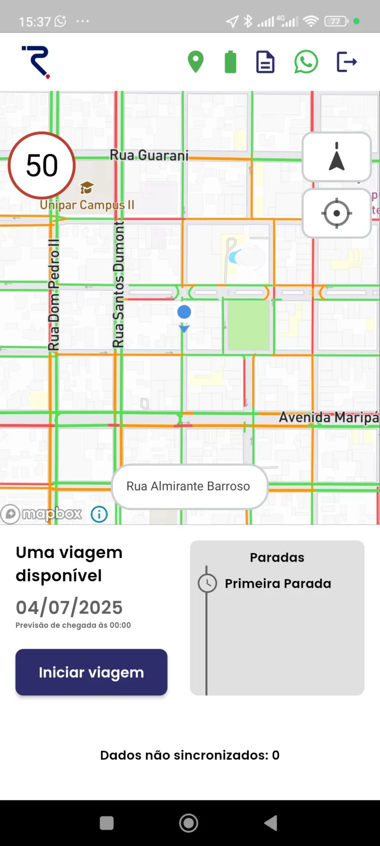 Antes de aceitar viagem - tela clara